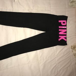PINK straight leg sequined yoga pants